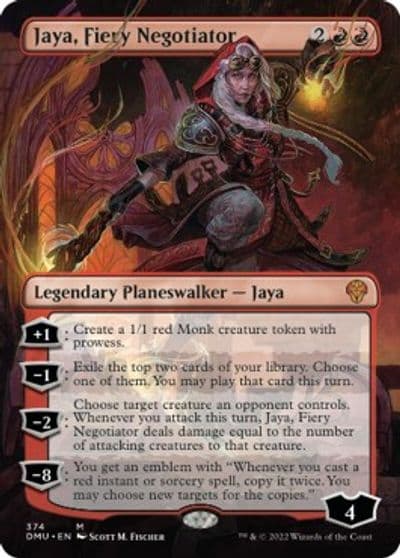 Jaya Fiery Negotiator Borderless Dominaria United Magic card