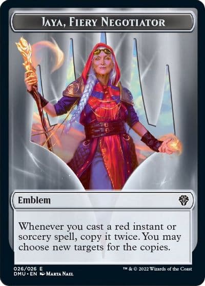 Emblem Jaya Fiery Negotiator Dominaria United Magic card