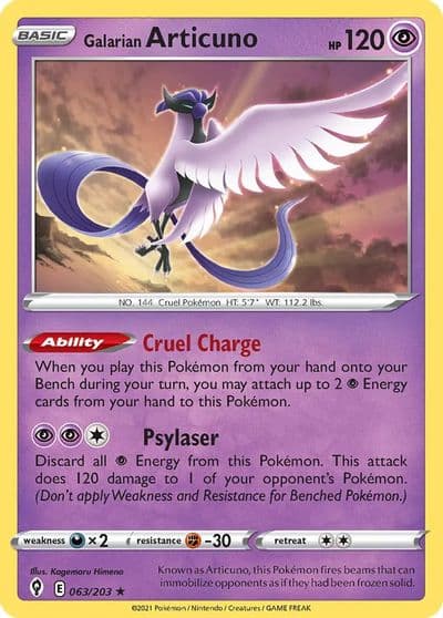 Galarian Articuno Deck Exclusives Pokemon card