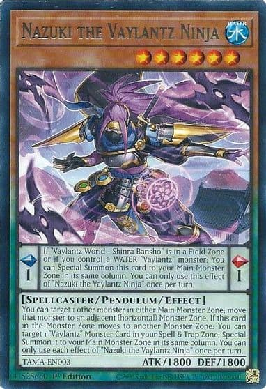 Nazuki the Vaylantz Ninja Tactical Masters Yu-Gi-Oh! card