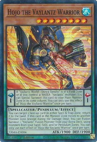 Hojo the Vaylantz Warrior Tactical Masters Yu-Gi-Oh! card
