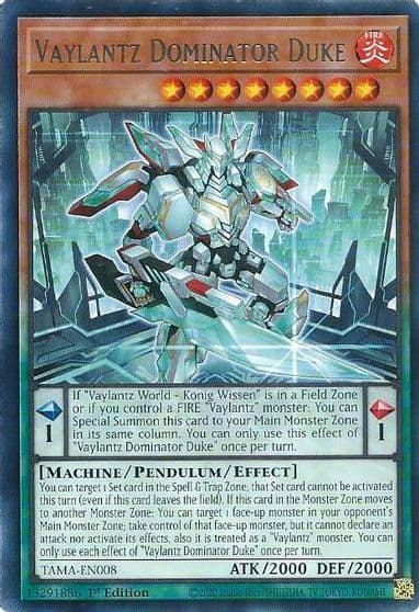 Vaylantz Dominator Duke Tactical Masters Yu-Gi-Oh! card