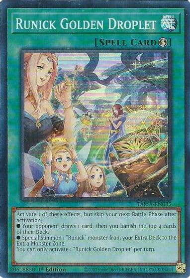Runick Golden Droplet Tactical Masters Yu-Gi-Oh! card