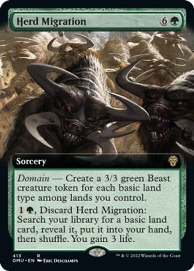 Herd Migration Extended Art Dominaria United Magic card
