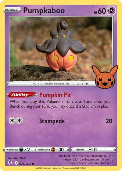 Pumpkaboo Trick or Trade BOOster Bundle Pokemon card