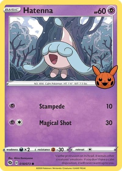 Hatenna Trick or Trade BOOster Bundle Pokemon card
