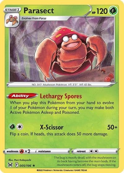 Parasect Trading Card Game Classic Pokemon card
