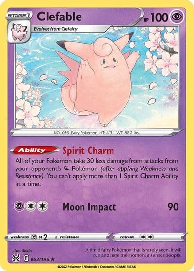 Clefable SWSH11: Lost Origin Pokemon card