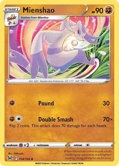 Mienshao SWSH11: Lost Origin Pokemon card