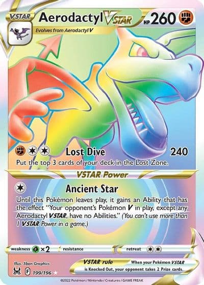 Aerodactyl VSTAR (Secret) SWSH11: Lost Origin Pokemon card