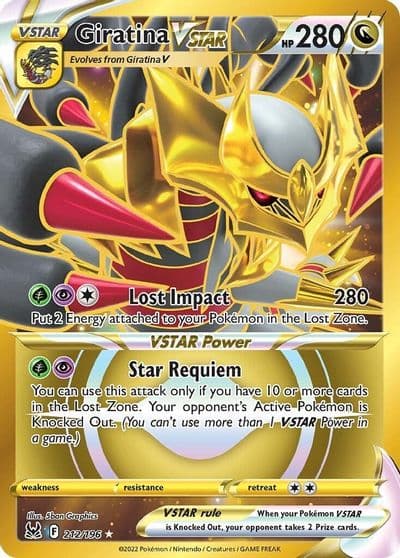 Giratina VSTAR (212) (Secret) SWSH11: Lost Origin Pokemon card