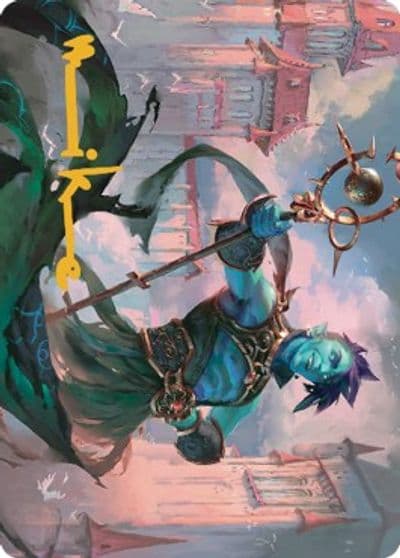Haughty Djinn Art Card Gold Stamped Signature Art Series: Dominaria United Magic card