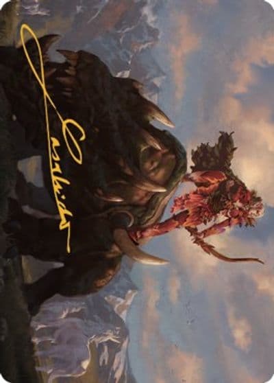 Merias Outrider Art Card Gold Stamped Signature Art Series: Dominaria United Magic card