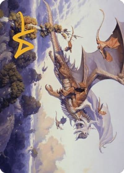 Rith Liberated Primeval Art Card Gold Stamped Signature Art Series: Dominaria United Magic card