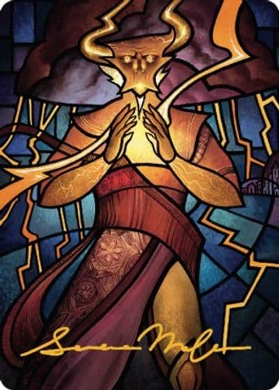 Najal the Storm Runner Art Card Gold Stamped Signature Art Series: Dominaria United Magic card