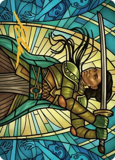 Shanna Purifying Blade Art Card 77 81 Gold Stamped Signature Art Series: Dominaria United Magic card