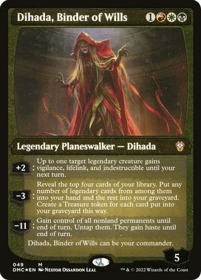 Dihada Binder of Wills Display Commander Thick Stock Commander: Dominaria United Magic card