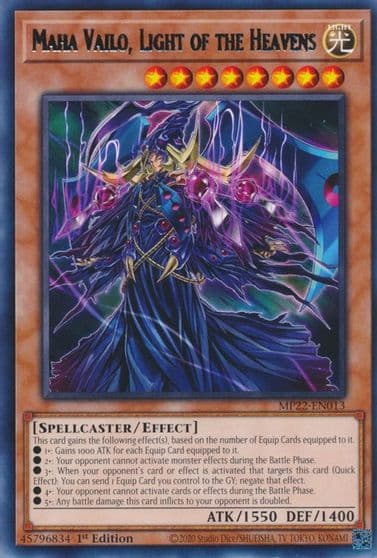 Maha Vailo Light of the Heavens 2022 Tin of the Pharaoh's Gods Yu-Gi-Oh! card