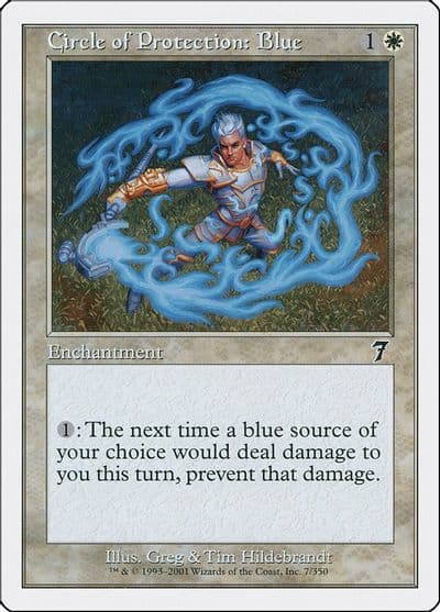 Circle of Protection Blue 7th Edition Magic card