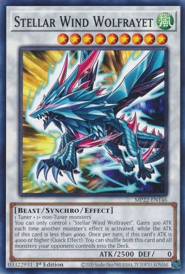 Stellar Wind Wolfrayet 2022 Tin of the Pharaoh's Gods Yu-Gi-Oh! card