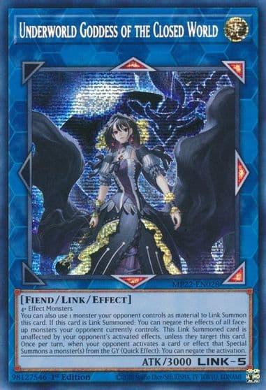 Underworld Goddess of the Closed World 2022 Tin of the Pharaoh's Gods Yu-Gi-Oh! card