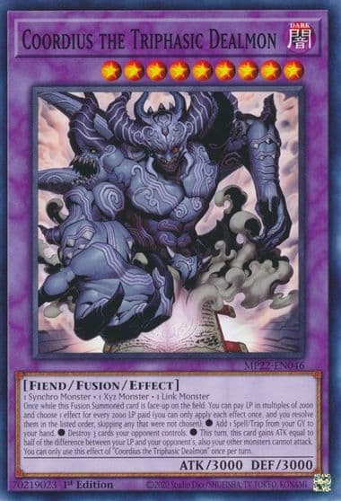 Coordius the Triphasic Dealmon 2022 Tin of the Pharaoh's Gods Yu-Gi-Oh! card