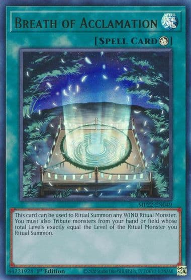 Breath of Acclamation 2022 Tin of the Pharaoh's Gods Yu-Gi-Oh! card