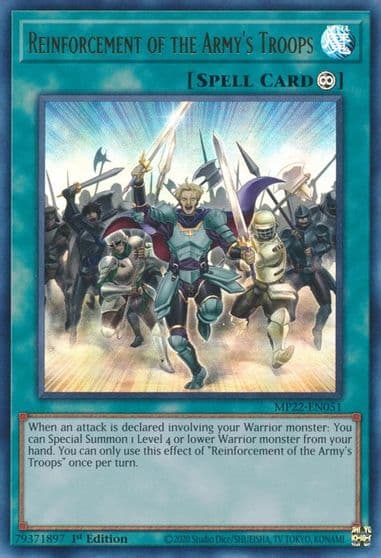 Reinforcement of the Armys Troops 2022 Tin of the Pharaoh's Gods Yu-Gi-Oh! card