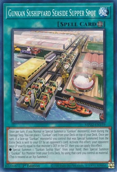 Gunkan Sushipyard Seaside Supper Spot 2022 Tin of the Pharaoh's Gods Yu-Gi-Oh! card