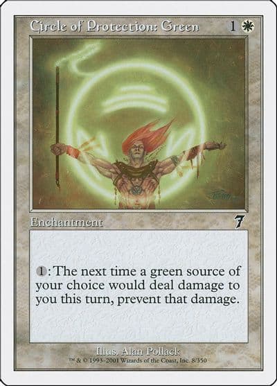 Circle of Protection Green 7th Edition Magic card
