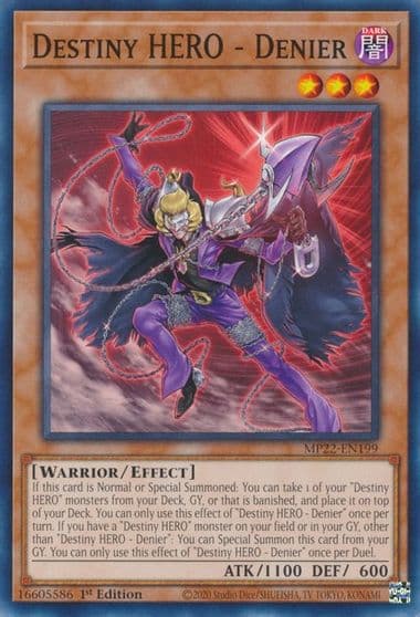 Destiny HERO Denier 2022 Tin of the Pharaoh's Gods Yu-Gi-Oh! card