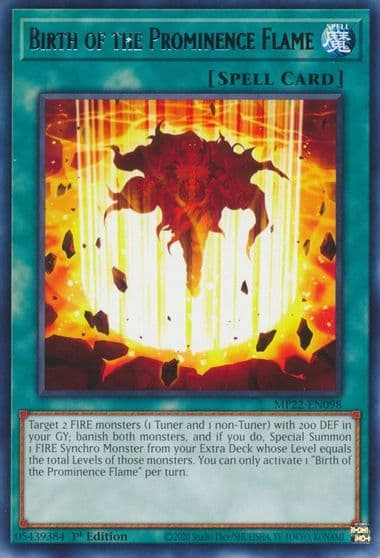 Birth of the Prominence Flame 2022 Tin of the Pharaoh's Gods Yu-Gi-Oh! card