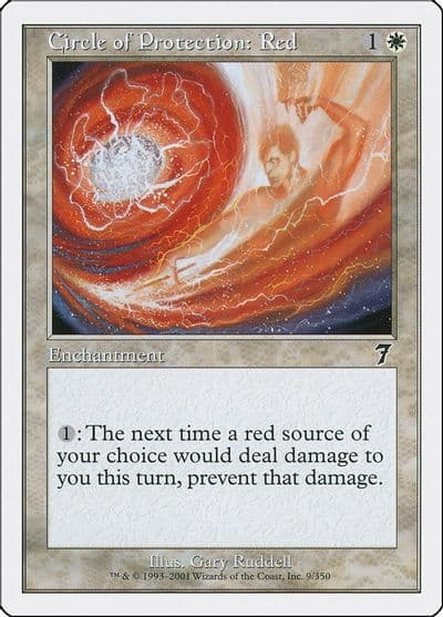 Circle of Protection Red 7th Edition Magic card
