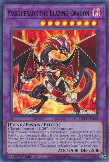 Masquerade the Blazing Dragon 2022 Tin of the Pharaoh's Gods Yu-Gi-Oh! card