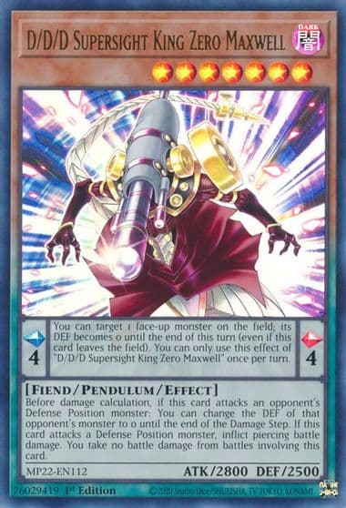 D D D Supersight King Zero Maxwell 2022 Tin of the Pharaoh's Gods Yu-Gi-Oh! card