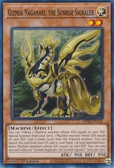 Gizmek Naganaki the Sunrise Signaler 2022 Tin of the Pharaoh's Gods Yu-Gi-Oh! card