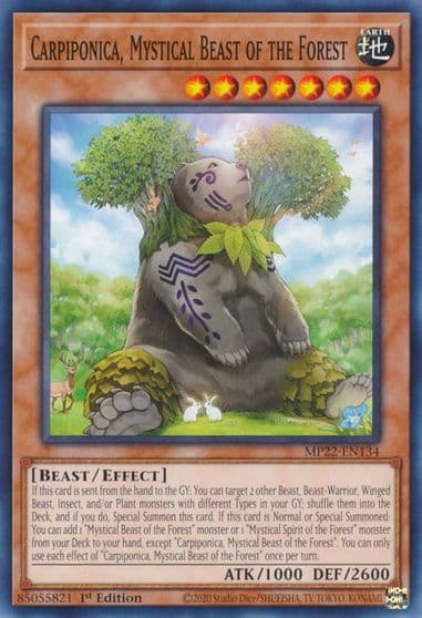 Carpiponica Mystical Beast of the Forest 2022 Tin of the Pharaoh's Gods Yu-Gi-Oh! card