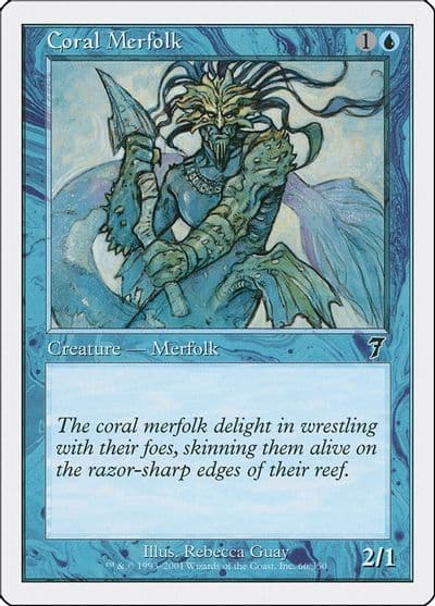 Coral Merfolk 7th Edition Magic card
