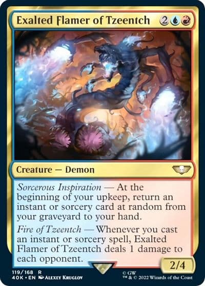 Exalted Flamer of Tzeentch Surge Foil Universes Beyond: Warhammer 40,000 Magic card