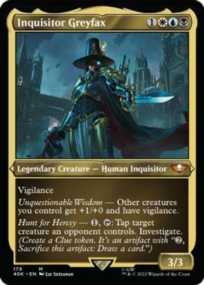 Inquisitor Greyfax Display Commander Surge Foil Thick Stock Universes Beyond: Warhammer 40,000 Magic card
