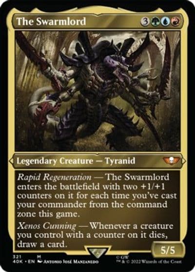The Swarmlord Display Commander Foil Etched Thick Stock Universes Beyond: Warhammer 40,000 Magic card