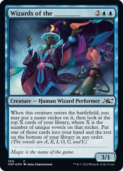 Wizards of the _______ Unfinity Magic card