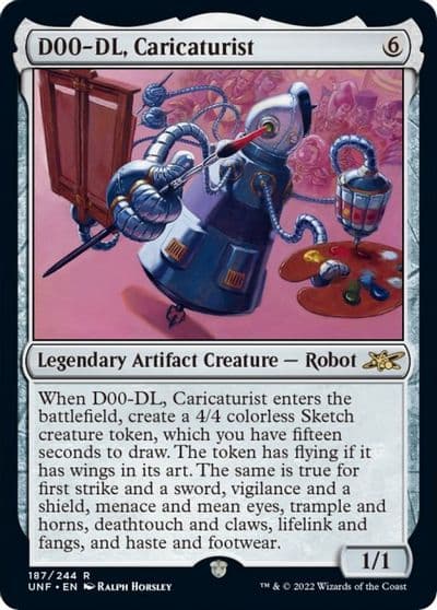 D00 DL Caricaturist Unfinity Magic card