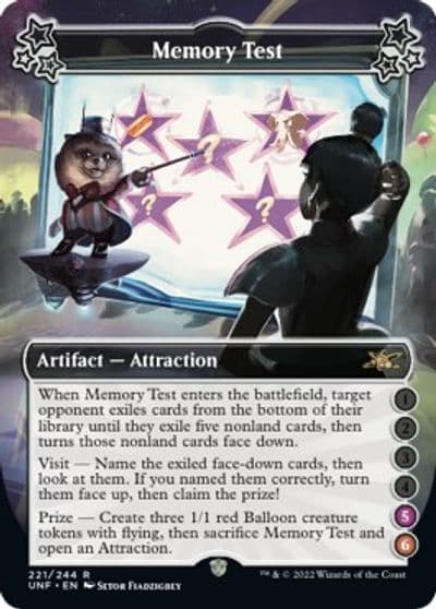 Memory Test 5 6 Unfinity Magic card