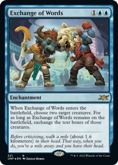 Exchange of Words Galaxy Foil Unfinity Magic card