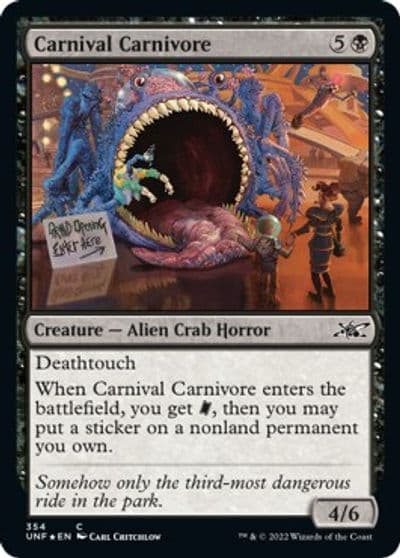 Carnival Carnivore Galaxy Foil Unfinity Magic card