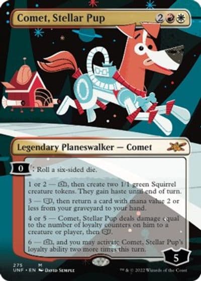 Comet Stellar Pup Borderless Unfinity Magic card