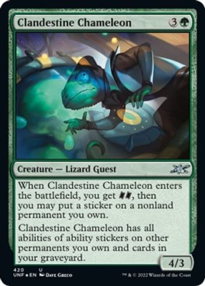 Clandestine Chameleon Galaxy Foil Unfinity Magic card