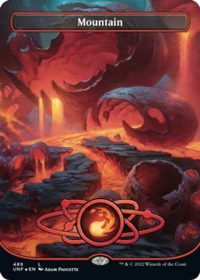 Mountain 489 Borderless Galaxy Foil Unfinity Magic card
