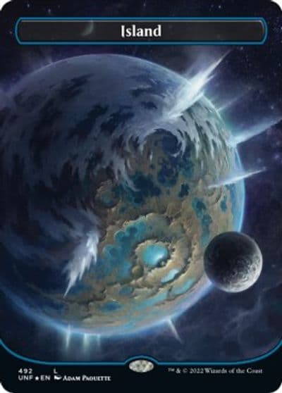 Island 492 Borderless Galaxy Foil Unfinity Magic card